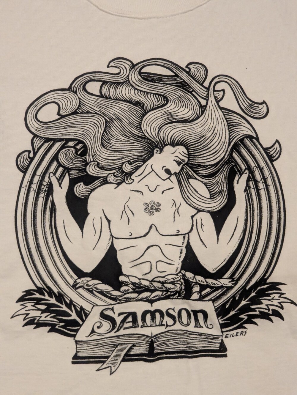 Vintage 1998 Steven Eilers White T Shirt Men size XL Samson Bible 100% cotton - Picture 2 of 4